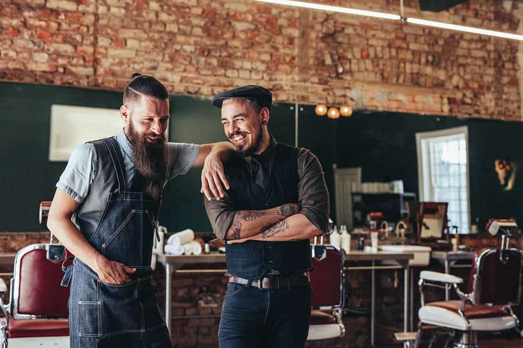 Independent business owners in their shop